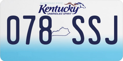 KY license plate 078SSJ
