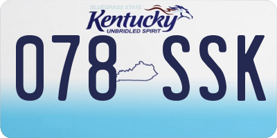 KY license plate 078SSK