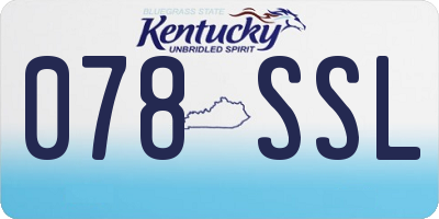 KY license plate 078SSL