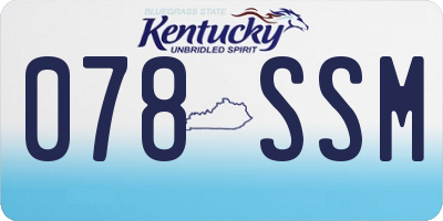 KY license plate 078SSM