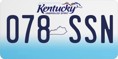KY license plate 078SSN