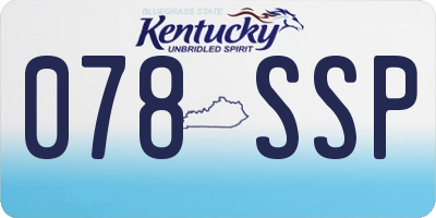 KY license plate 078SSP