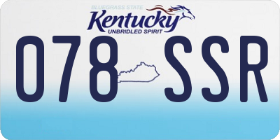 KY license plate 078SSR