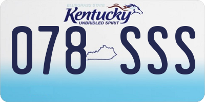 KY license plate 078SSS