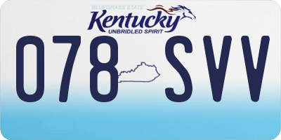 KY license plate 078SVV