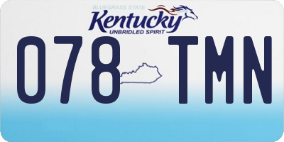 KY license plate 078TMN