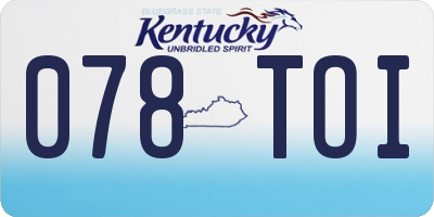 KY license plate 078TOI