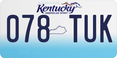 KY license plate 078TUK