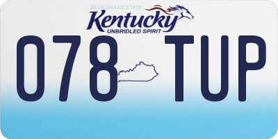 KY license plate 078TUP