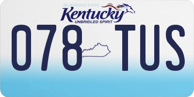 KY license plate 078TUS