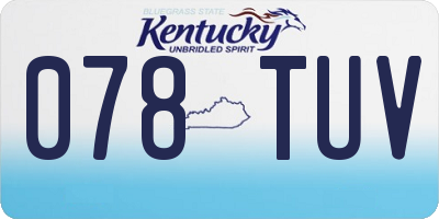 KY license plate 078TUV