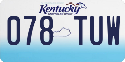 KY license plate 078TUW