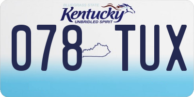 KY license plate 078TUX
