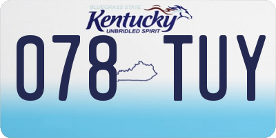 KY license plate 078TUY