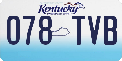 KY license plate 078TVB
