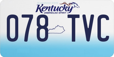 KY license plate 078TVC