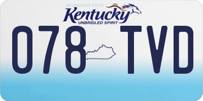 KY license plate 078TVD