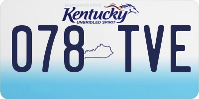KY license plate 078TVE