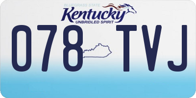 KY license plate 078TVJ