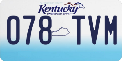 KY license plate 078TVM