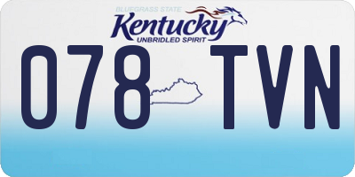 KY license plate 078TVN