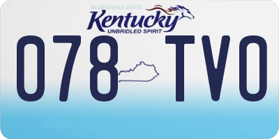 KY license plate 078TVO