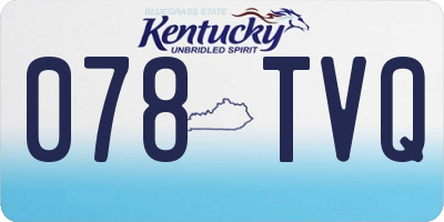 KY license plate 078TVQ