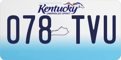 KY license plate 078TVU