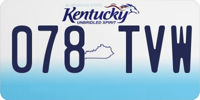 KY license plate 078TVW