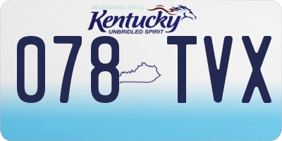 KY license plate 078TVX