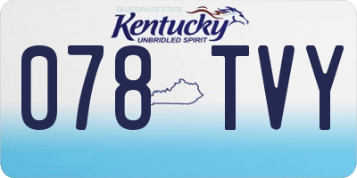 KY license plate 078TVY