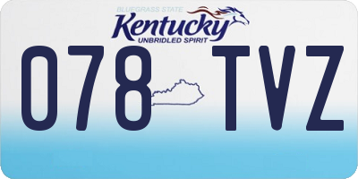 KY license plate 078TVZ