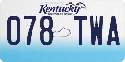KY license plate 078TWA