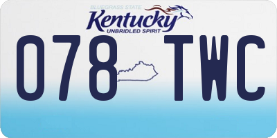 KY license plate 078TWC
