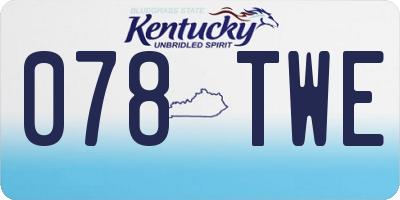 KY license plate 078TWE