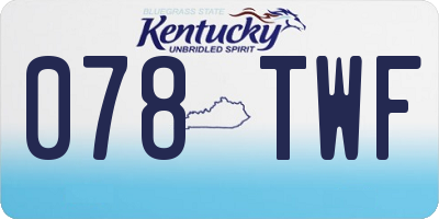 KY license plate 078TWF
