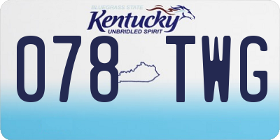 KY license plate 078TWG