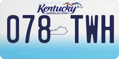 KY license plate 078TWH
