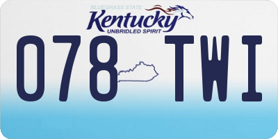 KY license plate 078TWI