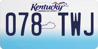 KY license plate 078TWJ