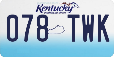 KY license plate 078TWK