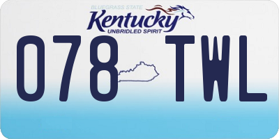 KY license plate 078TWL