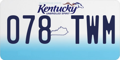 KY license plate 078TWM