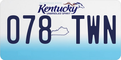 KY license plate 078TWN