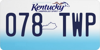 KY license plate 078TWP