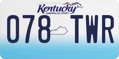 KY license plate 078TWR