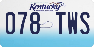 KY license plate 078TWS
