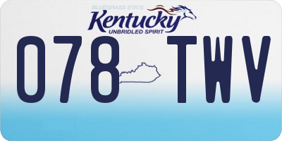 KY license plate 078TWV
