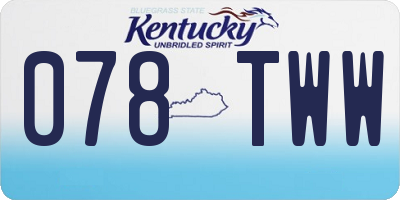 KY license plate 078TWW