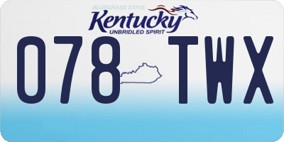 KY license plate 078TWX